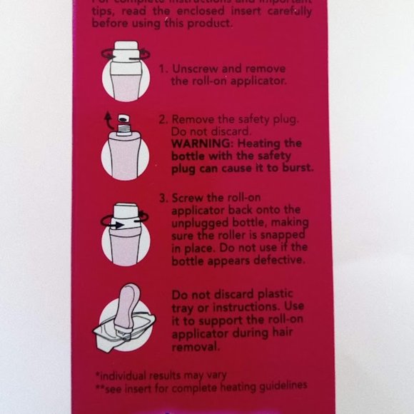 New In Box Nair Hair Remover Ultimate Microwaveable & Rinseable Roll-On Wax - Picture 5 of 11